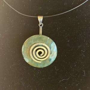 Green Moss Agate Donut Necklace